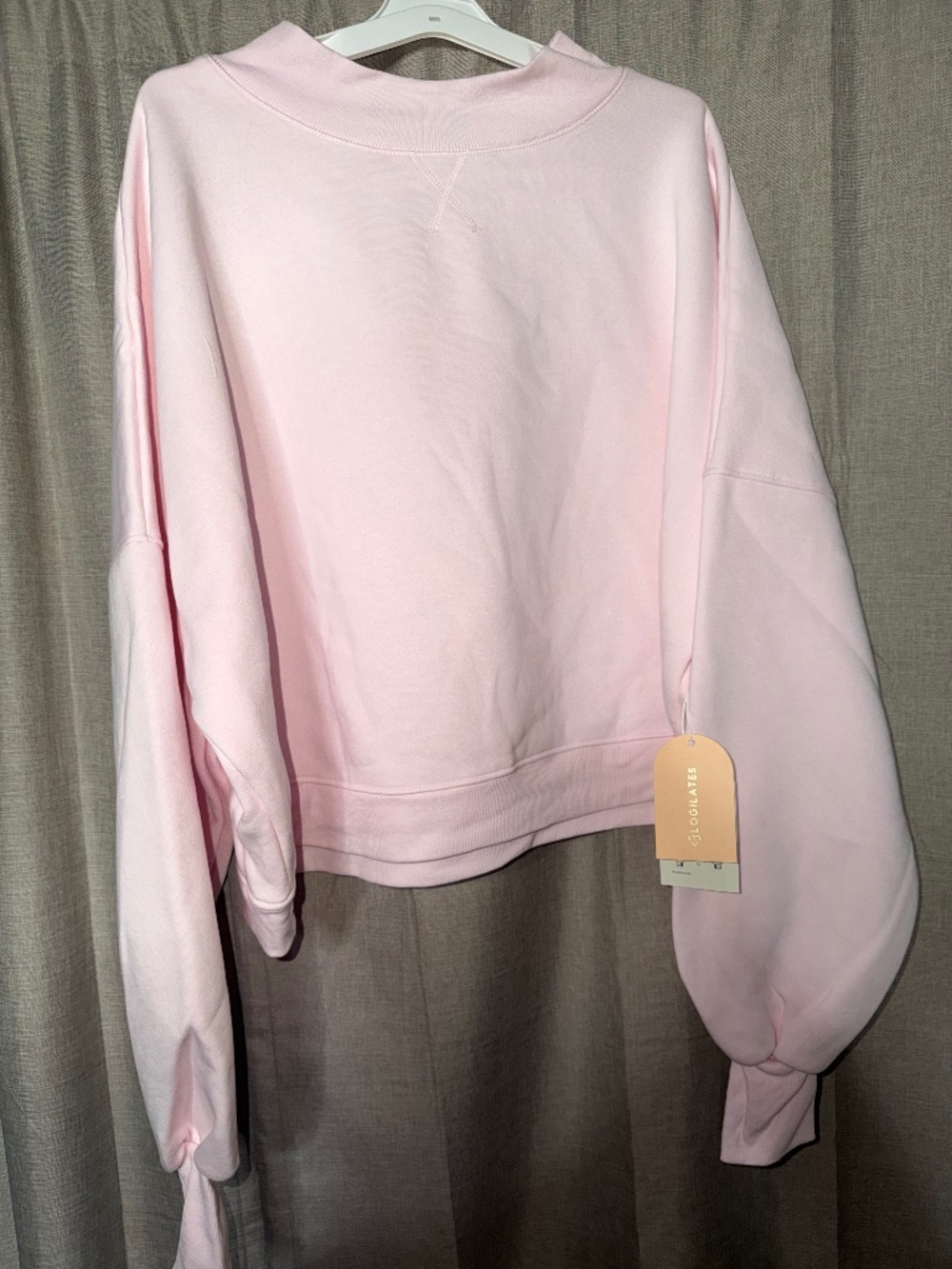 Blogilates Women’s 3XL Light Pink Marshmallow Mock Neck Sweatshirt NWT